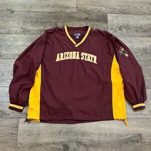 Vintage Arizona State ASU Pullover Jacket Crable Sportswear Maroon Gold Men's XL
